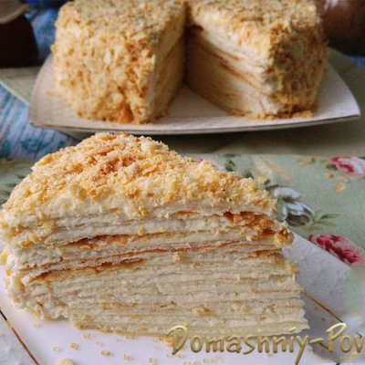 Торт Наполеон классический рецепт с заварным кремом с фото пошагово на сайте Домашний повар