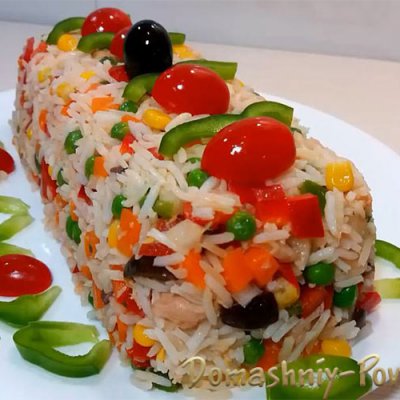 Салат с тунцом и рисом и овощами рецепт на сайте Домашний повар