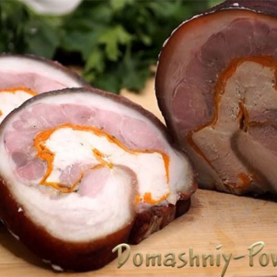 Рулет из свиной рульки с куриной грудкой и морковью рецепт с фото на сайте Домашний повар
