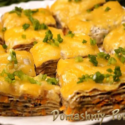 Закуска из лаваша с грибами и сыром в духовке на сайте Домашний повар