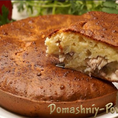 Пирог с курицей и картофелем заливной рецепт с фото в духовке на сайте Домашний повар