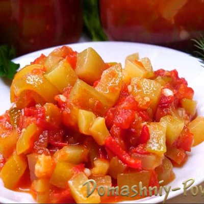 Закуска из кабачков и помидоров на зиму, рецепт с перцем пальчики оближешь на сайте Домашний повар